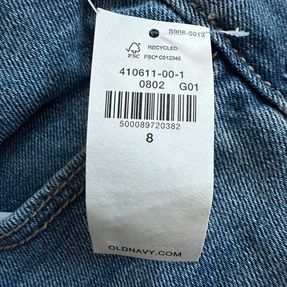NWT Old Navy Women' Sz 8 Blue Denim Mid-Raise Rockstar Super Skinny Jean Pants - Picture 15 of 16